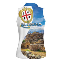 Sardinia Italy Women Sleeveless Polo Shirt Santu Antine With Map