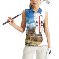 Sardinia Italy Women Sleeveless Polo Shirt Santu Antine With Map