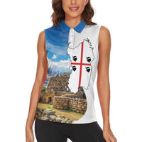 Sardinia Italy Women Sleeveless Polo Shirt Santu Antine With Map