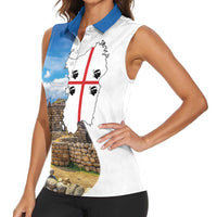 Sardinia Italy Women Sleeveless Polo Shirt Santu Antine With Map
