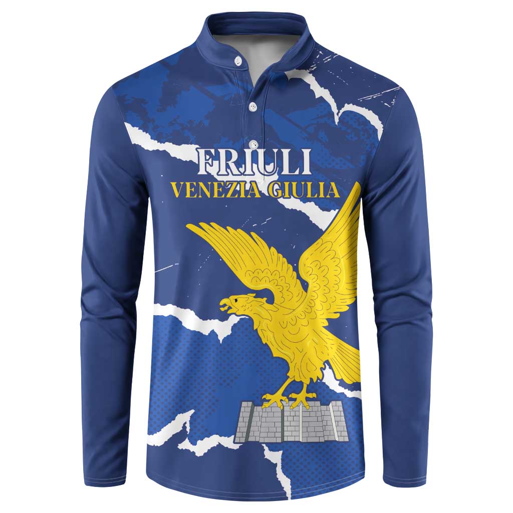 Friuli-Venezia Giulia Button Sweatshirt Coat Of Arms Sporty Style