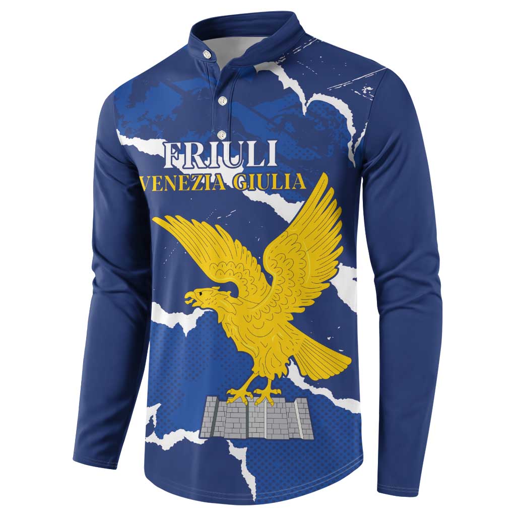 Friuli-Venezia Giulia Button Sweatshirt Coat Of Arms Sporty Style