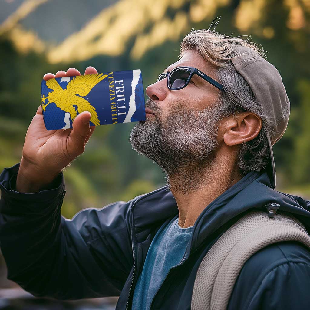 Friuli-Venezia Giulia 4 in 1 Can Cooler Tumbler Coat Of Arms Sporty Style