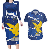 Friuli-Venezia Giulia Couples Matching Long Sleeve Bodycon Dress and Hawaiian Shirt Coat Of Arms Sporty Style