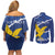 Friuli-Venezia Giulia Couples Matching Off Shoulder Short Dress and Long Sleeve Button Shirt Coat Of Arms Sporty Style