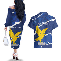 Friuli-Venezia Giulia Couples Matching Off The Shoulder Long Sleeve Dress and Hawaiian Shirt Coat Of Arms Sporty Style