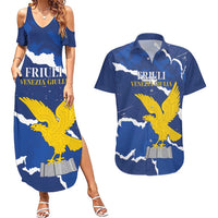 Friuli-Venezia Giulia Couples Matching Summer Maxi Dress and Hawaiian Shirt Coat Of Arms Sporty Style