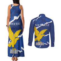 Friuli-Venezia Giulia Couples Matching Tank Maxi Dress and Long Sleeve Button Shirt Coat Of Arms Sporty Style