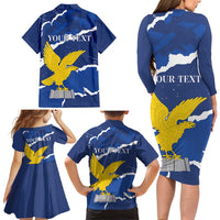Friuli-Venezia Giulia Family Matching Long Sleeve Bodycon Dress and Hawaiian Shirt Coat Of Arms Sporty Style