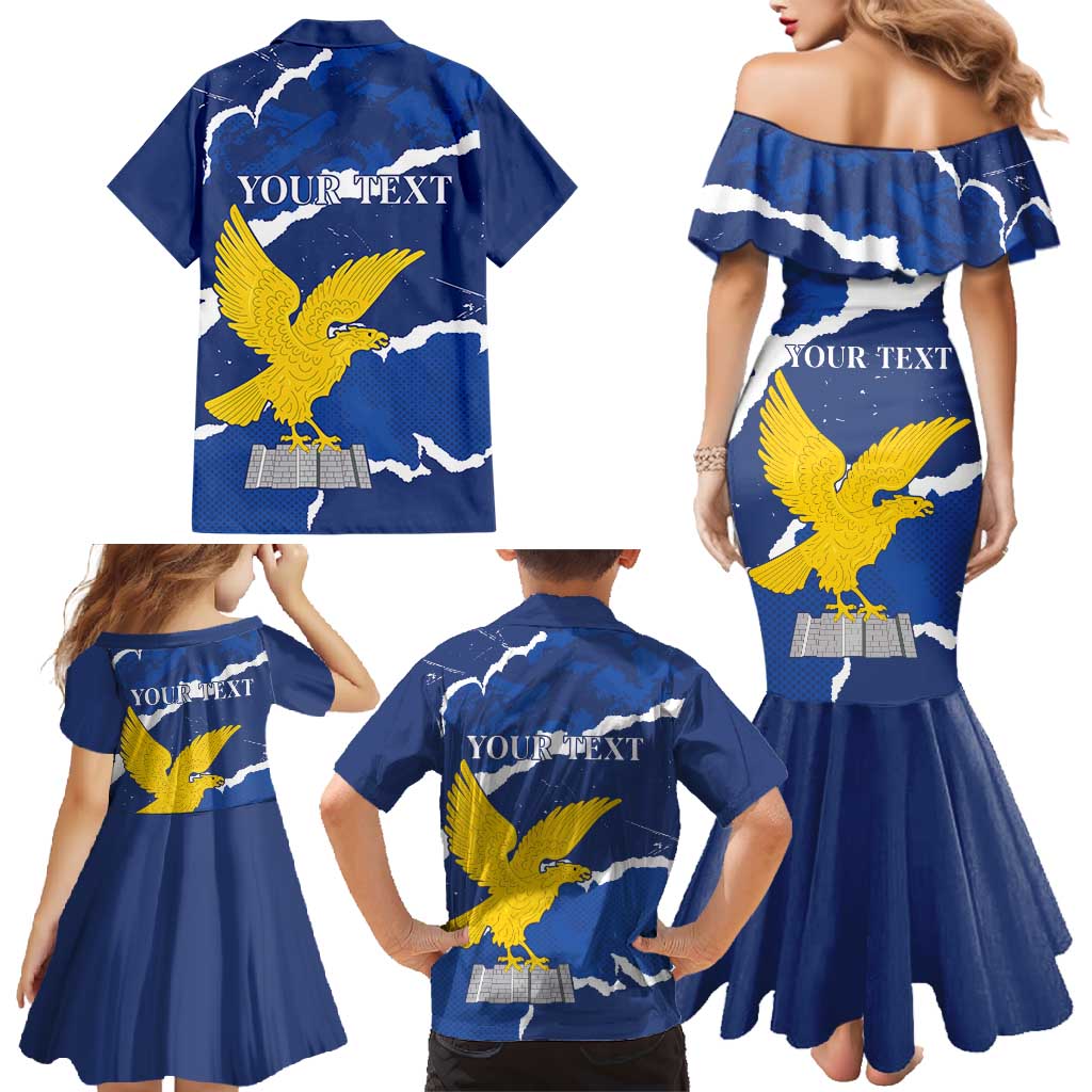 Friuli-Venezia Giulia Family Matching Mermaid Dress and Hawaiian Shirt Coat Of Arms Sporty Style