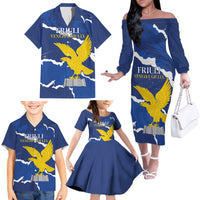 Friuli-Venezia Giulia Family Matching Off The Shoulder Long Sleeve Dress and Hawaiian Shirt Coat Of Arms Sporty Style