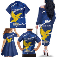 Friuli-Venezia Giulia Family Matching Off The Shoulder Long Sleeve Dress and Hawaiian Shirt Coat Of Arms Sporty Style