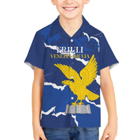 Friuli-Venezia Giulia Family Matching Off The Shoulder Long Sleeve Dress and Hawaiian Shirt Coat Of Arms Sporty Style