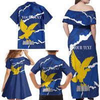 Friuli-Venezia Giulia Family Matching Off Shoulder Maxi Dress and Hawaiian Shirt Coat Of Arms Sporty Style