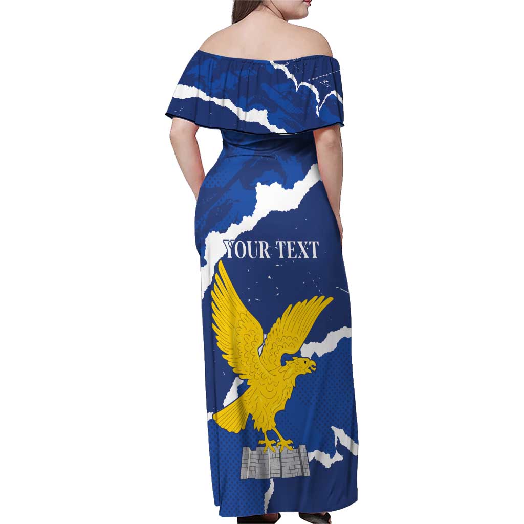 Friuli-Venezia Giulia Family Matching Off Shoulder Maxi Dress and Hawaiian Shirt Coat Of Arms Sporty Style