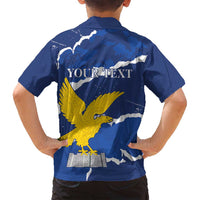 Friuli-Venezia Giulia Family Matching Off Shoulder Short Dress and Hawaiian Shirt Coat Of Arms Sporty Style