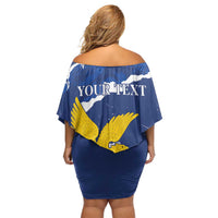 Friuli-Venezia Giulia Family Matching Off Shoulder Short Dress and Hawaiian Shirt Coat Of Arms Sporty Style
