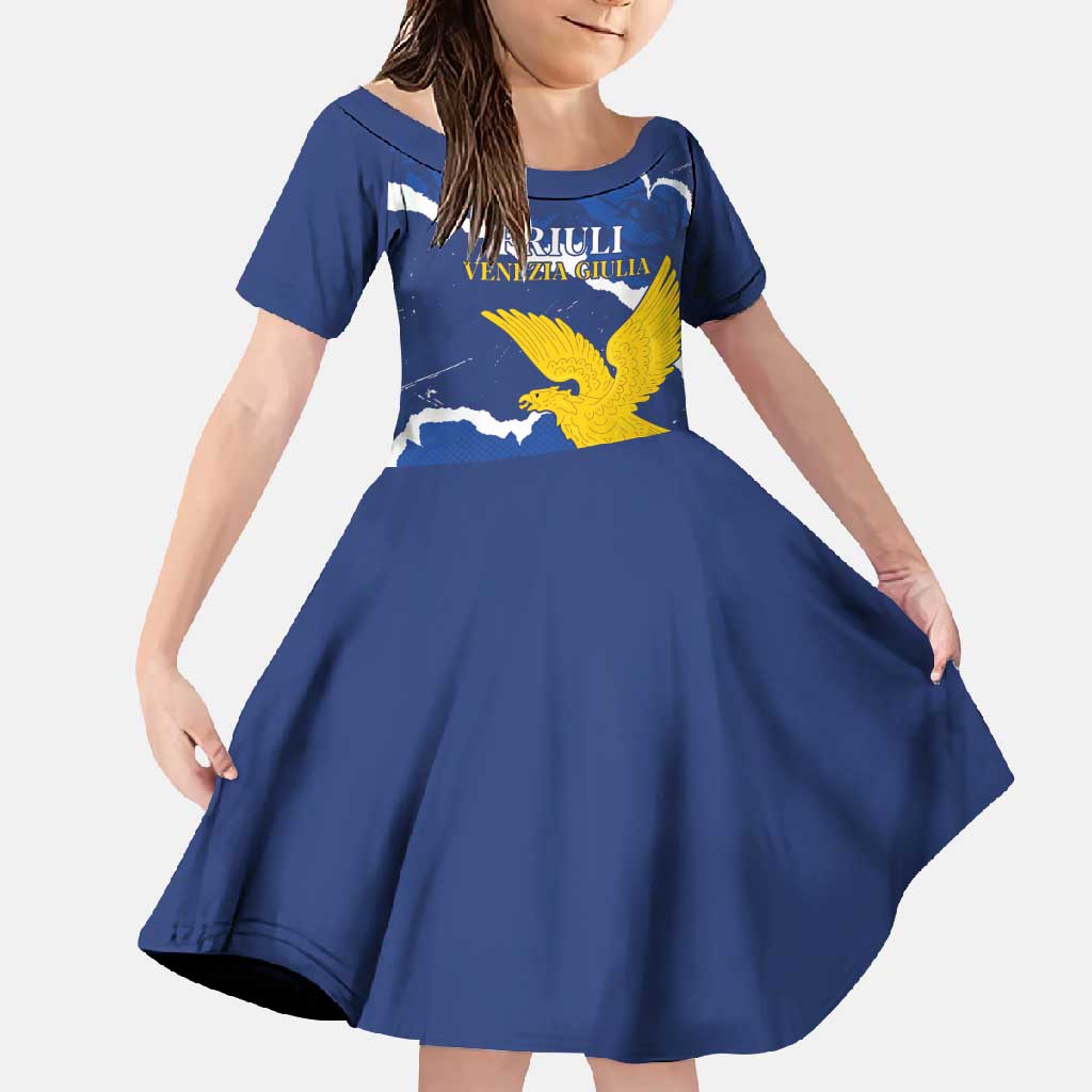 Friuli-Venezia Giulia Family Matching Tank Maxi Dress and Hawaiian Shirt Coat Of Arms Sporty Style