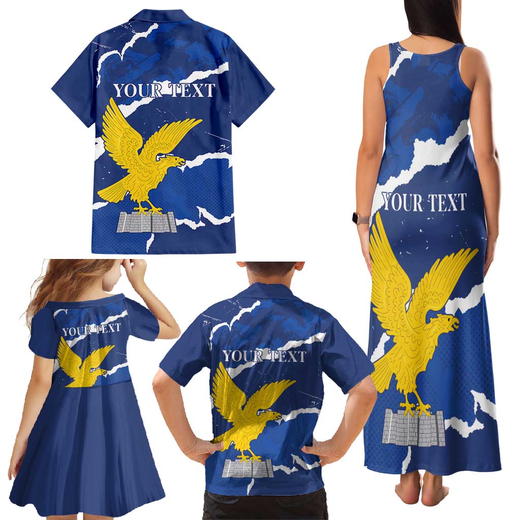 Friuli-Venezia Giulia Family Matching Tank Maxi Dress and Hawaiian Shirt Coat Of Arms Sporty Style
