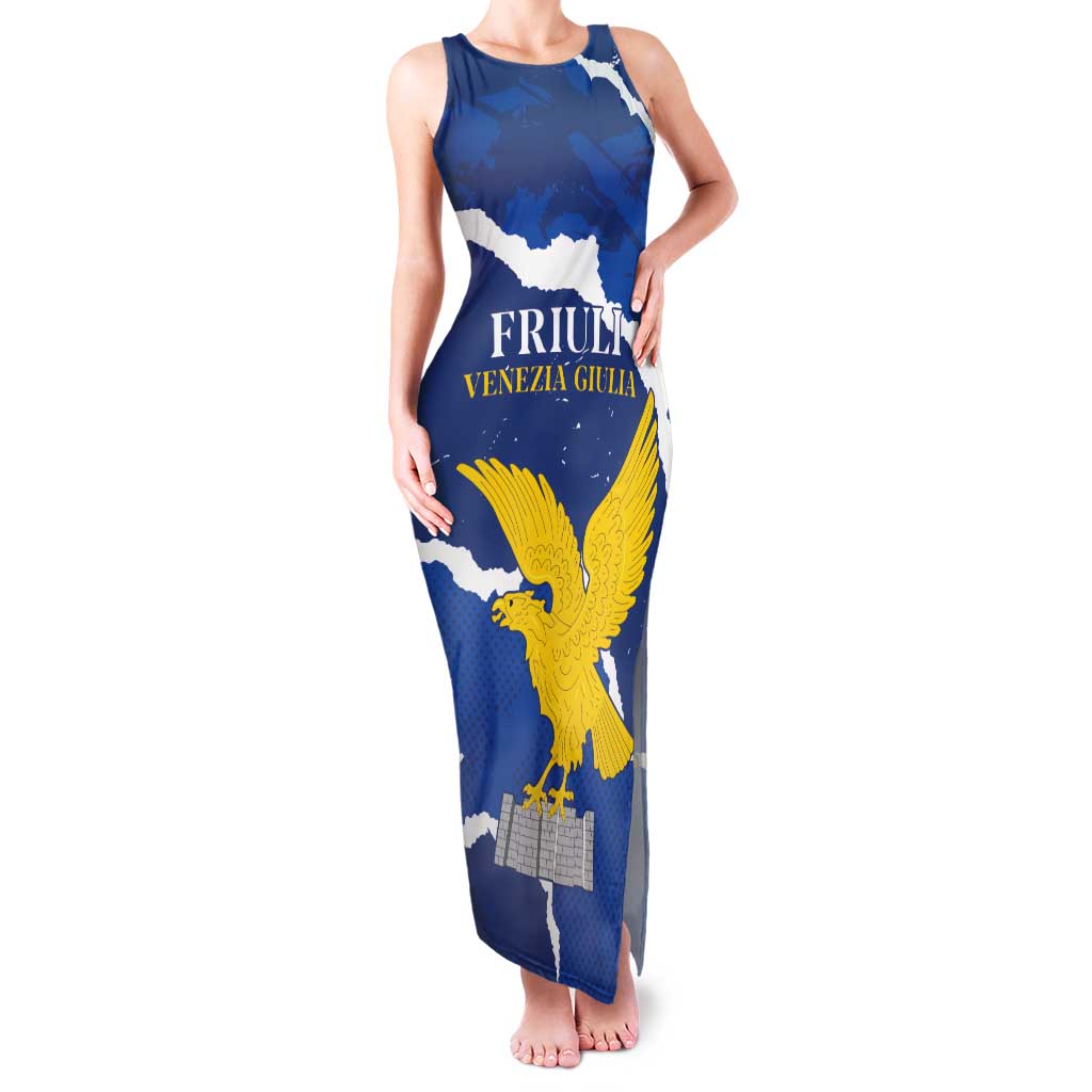 Friuli-Venezia Giulia Family Matching Tank Maxi Dress and Hawaiian Shirt Coat Of Arms Sporty Style