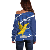 Friuli-Venezia Giulia Off Shoulder Sweater Coat Of Arms Sporty Style