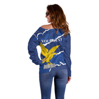 Friuli-Venezia Giulia Off Shoulder Sweater Coat Of Arms Sporty Style
