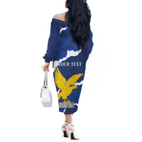 Friuli-Venezia Giulia Off The Shoulder Long Sleeve Dress Coat Of Arms Sporty Style