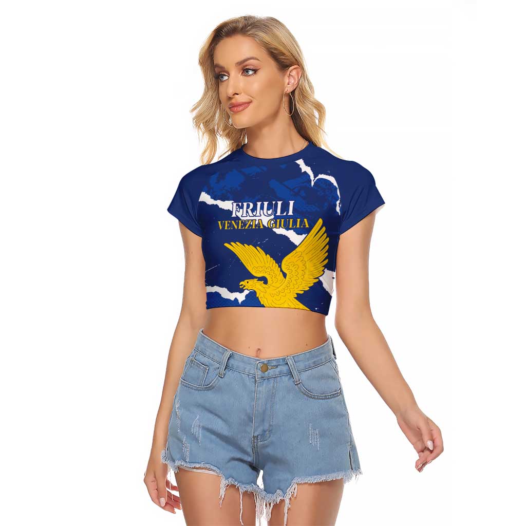 Friuli-Venezia Giulia Raglan Cropped T Shirt Coat Of Arms Sporty Style