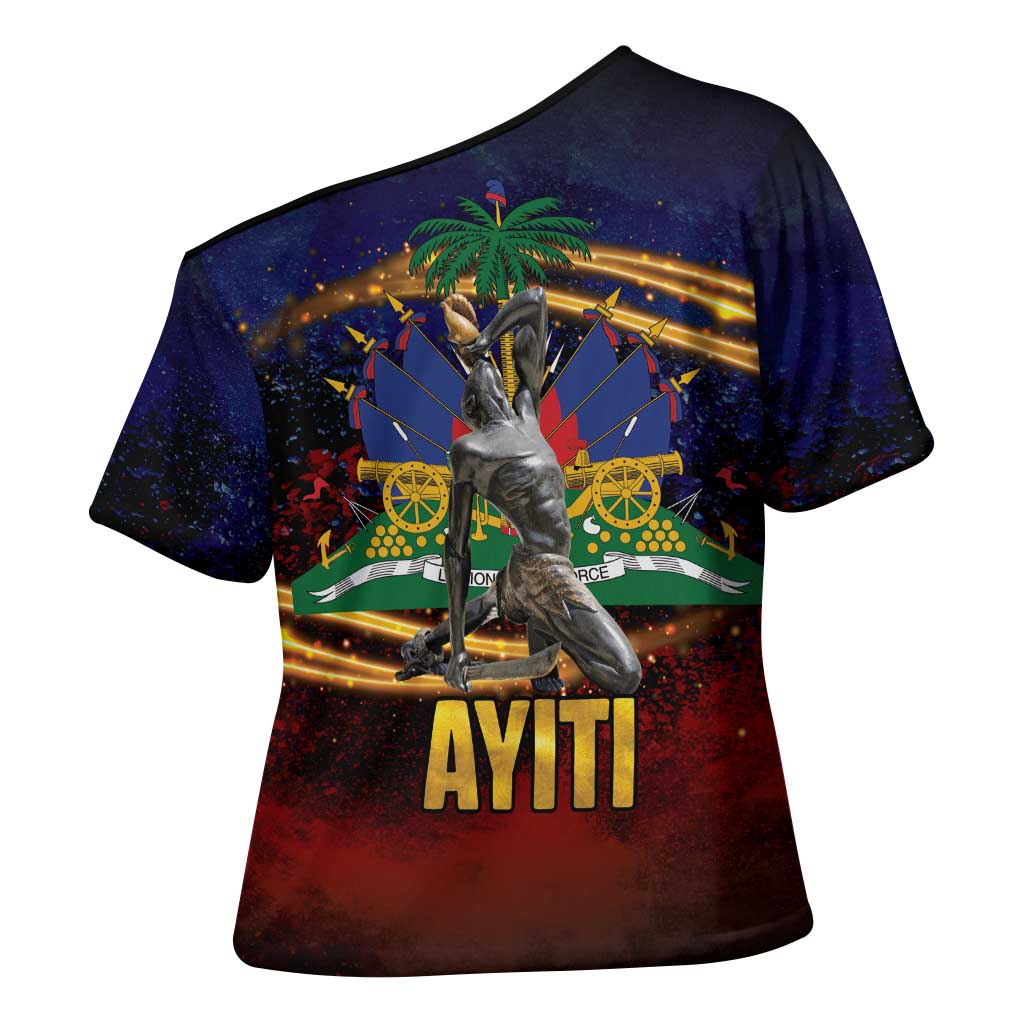 Haiti Mondyal 2026 Cross Shoulder Shirt Proud to Be Haitian