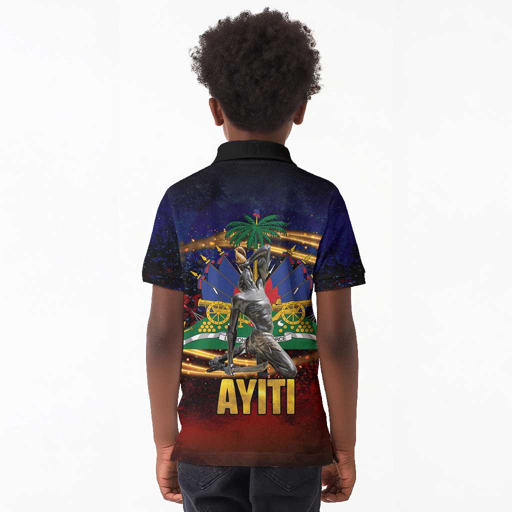 Haiti Mondyal 2026 Kid Polo Shirt Proud to Be Haitian