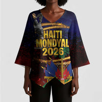 Haiti Mondyal 2026 Kimono Sleeve Blouse Proud to Be Haitian