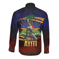 Haiti Mondyal 2026 Long Sleeve Button Shirt Proud to Be Haitian