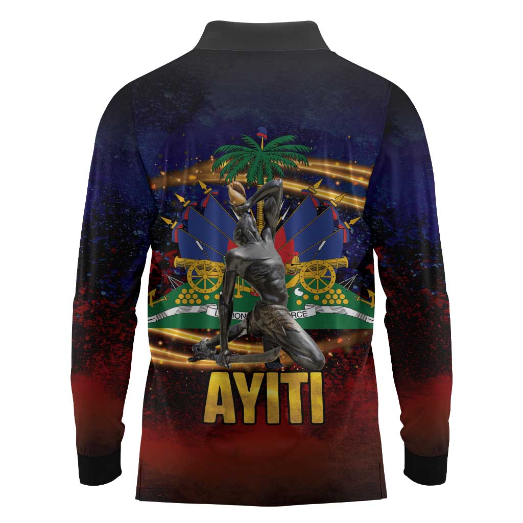 Haiti Mondyal 2026 Long Sleeve Polo Shirt Proud to Be Haitian