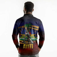 Haiti Mondyal 2026 Long Sleeve Polo Shirt Proud to Be Haitian