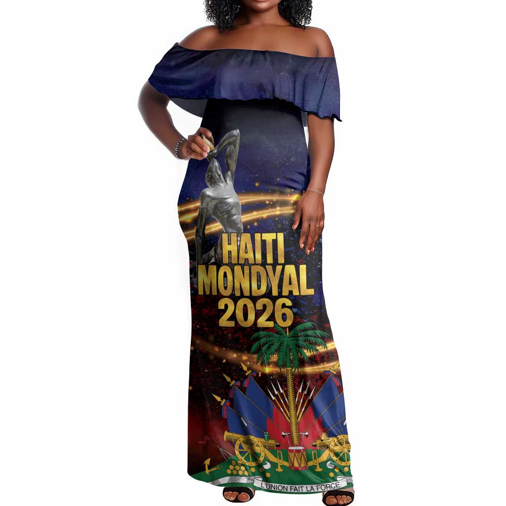 Haiti Mondyal 2026 Off Shoulder Maxi Dress Proud to Be Haitian