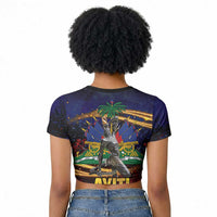 Haiti Mondyal 2026 Raglan Cropped T shirt Proud to Be Haitian