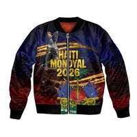 Haiti Mondyal 2026 Sleeve Zip Bomber Jacket Proud to Be Haitian