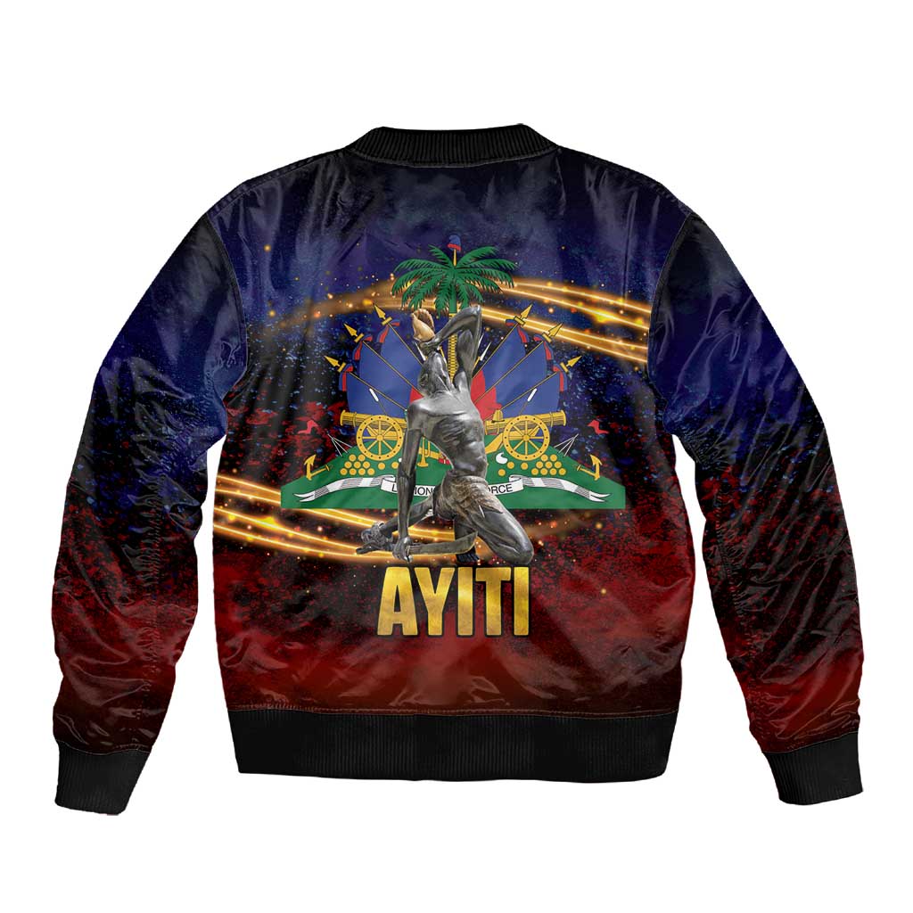 Haiti Mondyal 2026 Sleeve Zip Bomber Jacket Proud to Be Haitian