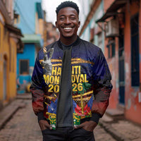 Haiti Mondyal 2026 Sleeve Zip Bomber Jacket Proud to Be Haitian