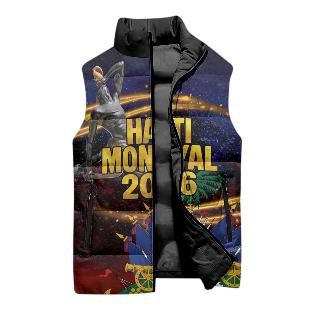 Haiti Mondyal 2026 Sleeveless Puffer Jacket Proud to Be Haitian