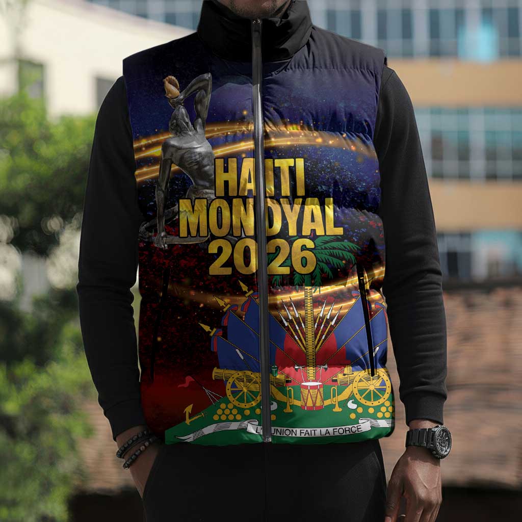 Haiti Mondyal 2026 Sleeveless Puffer Jacket Proud to Be Haitian