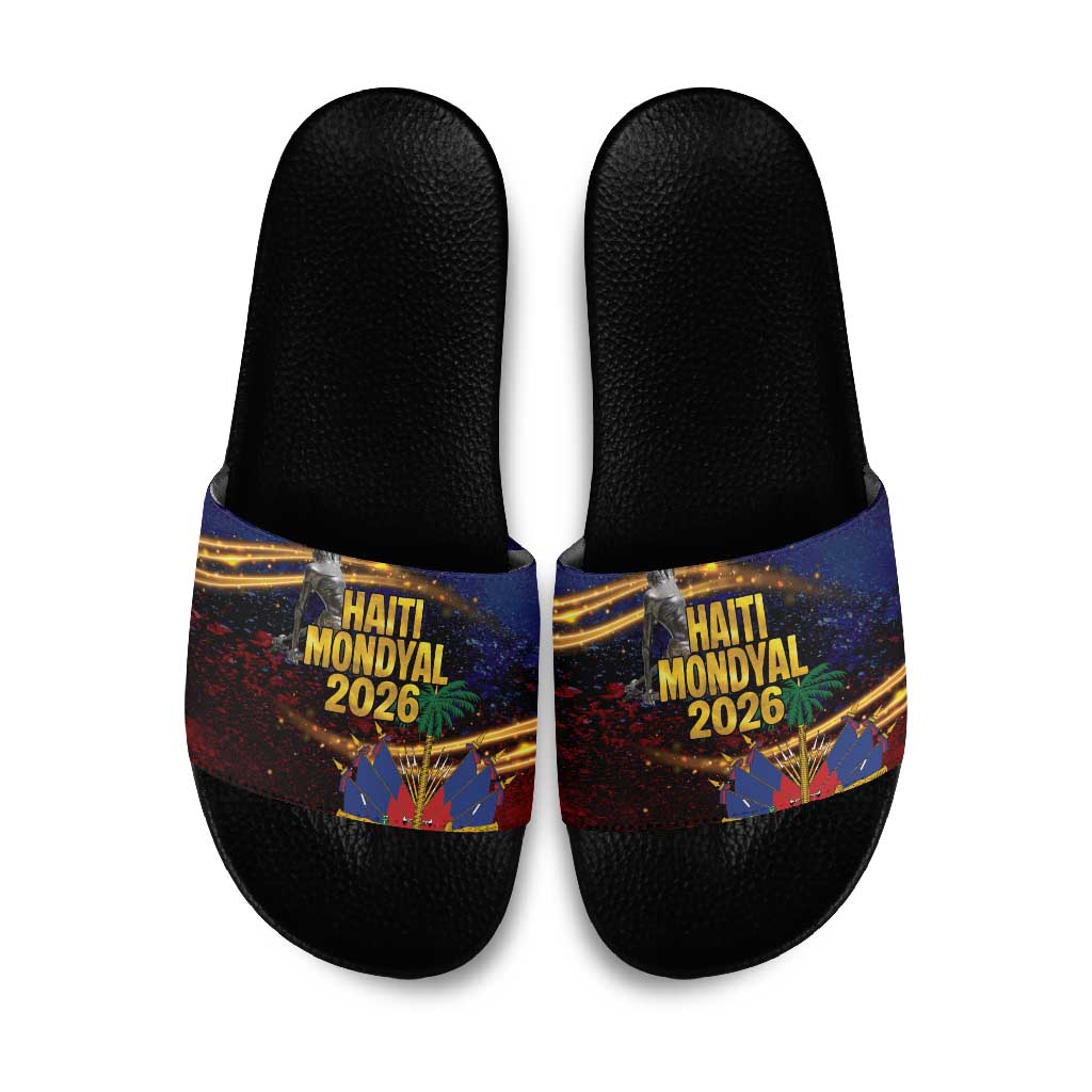 Haiti Mondyal 2026 Slide Sandals Proud to Be Haitian