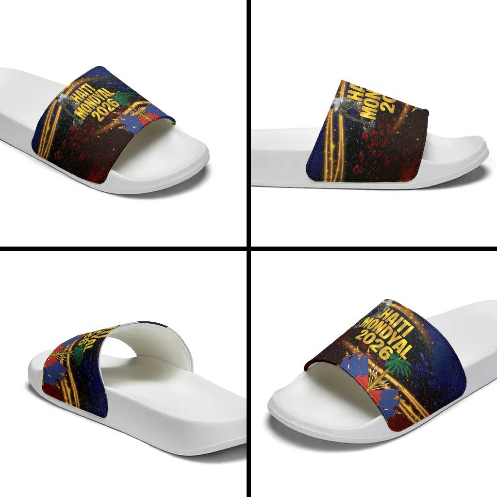 Haiti Mondyal 2026 Slide Sandals Proud to Be Haitian