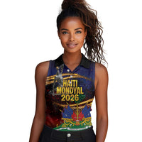 Haiti Mondyal 2026 Women Sleeveless Polo Shirt Proud to Be Haitian