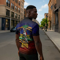 Haiti Mondyal 2026 Zipper Polo Shirt Proud to Be Haitian