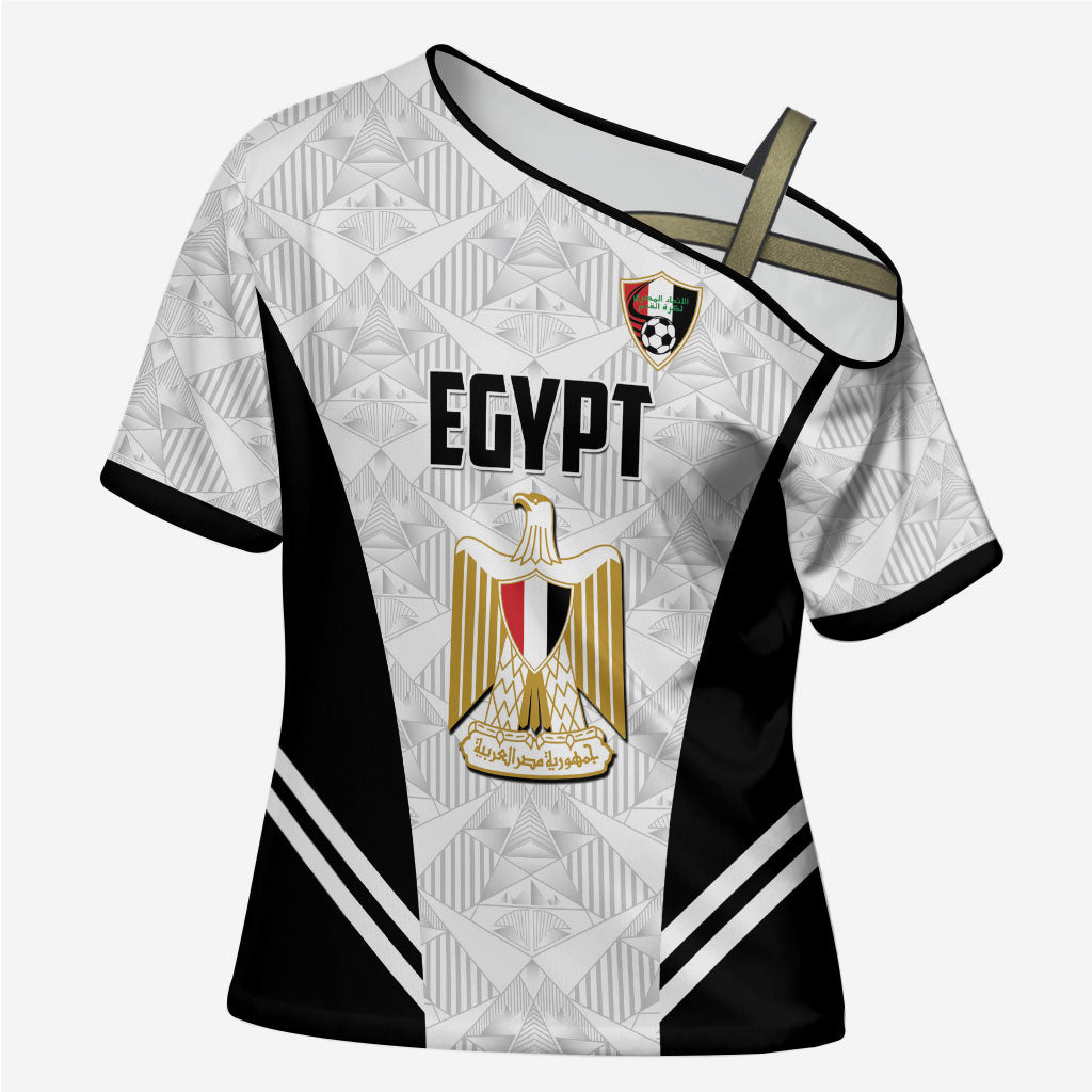 Custom Egypt Football Cross Shoulder Shirt 2026 Glory Run White Edition