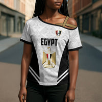 Custom Egypt Football Cross Shoulder Shirt 2026 Glory Run White Edition