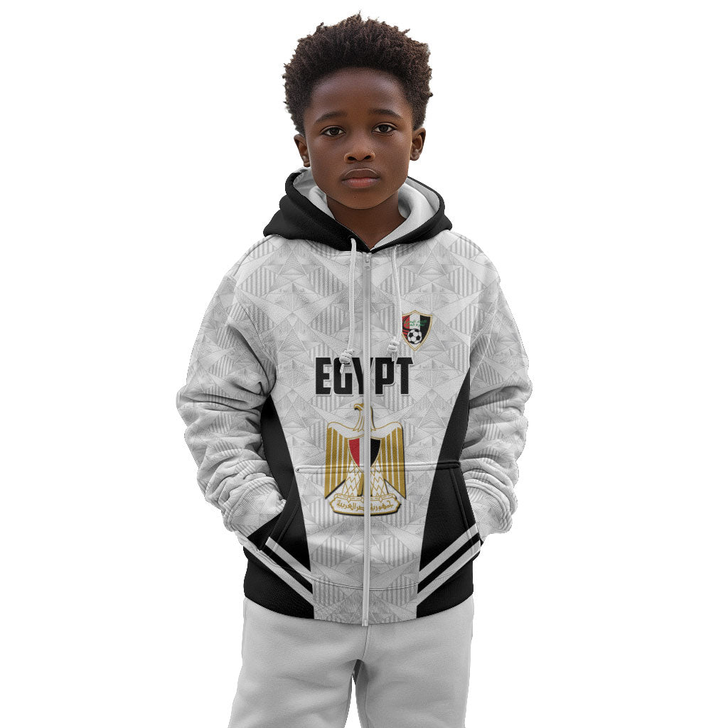 Custom Egypt Football Kid Hoodie 2026 Glory Run White Edition