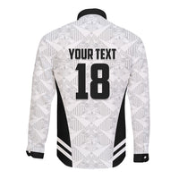 Custom Egypt Football Long Sleeve Button Shirt 2026 Glory Run White Edition