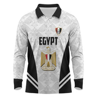 Custom Egypt Football Long Sleeve Polo Shirt 2026 Glory Run White Edition